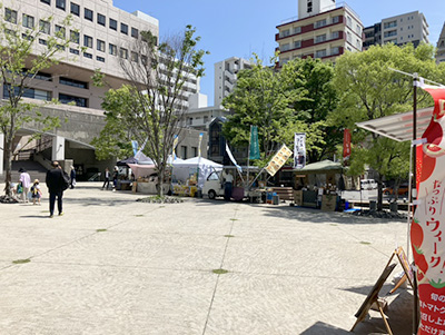 おススメランチタイム公園マーケットの様子